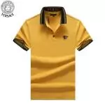 versace t-shirts for hommes wholesale one embroidery medusa two color yellow